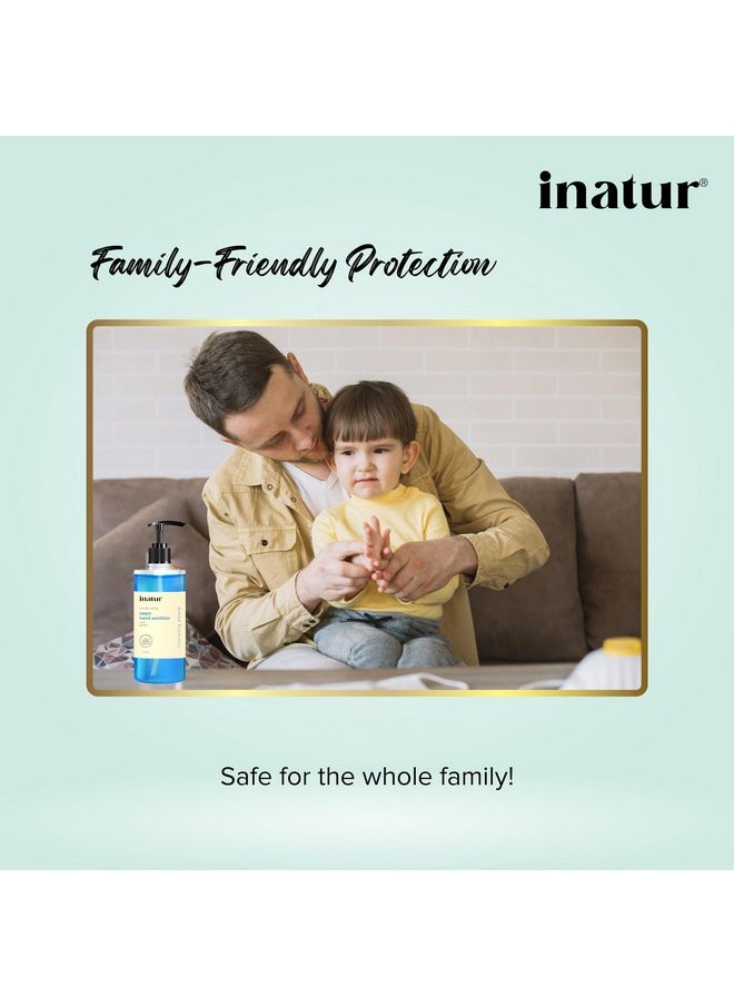 INATUR Moisturizing Hand Sanitizer Gel 500Ml, Gentle On Skin, Enriched With Neem Extracts & Aloe Vera  - Image 2