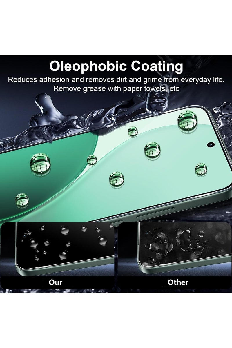 عام متوافق مع هاتف OPPO Reno14 F 5G - مجموعة 【2+2 قطعة】 من حامي الشاشة الزجاجي وحامي عدسة الكاميرا، زجاج مقوى بصلابة 9H، عالي الوضوح ومقاوم للخدوش. - Image 2