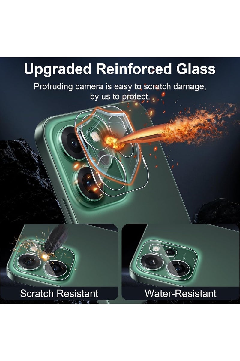 عام متوافق مع هاتف OPPO Reno14 F 5G - مجموعة 【2+2 قطعة】 من حامي الشاشة الزجاجي وحامي عدسة الكاميرا، زجاج مقوى بصلابة 9H، عالي الوضوح ومقاوم للخدوش. - Image 5