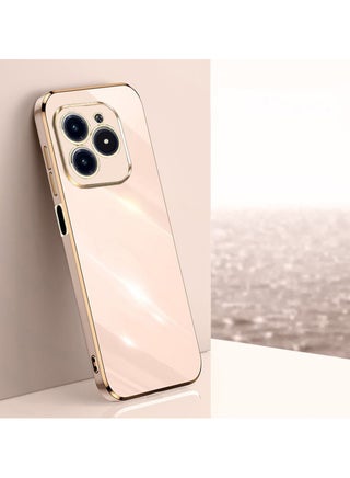for realme C61 4G/ C63 4G Case, طلاء ناعم الغطاء الخلفي, رفعت حماية الكاميرا الكاملة, رقيقة رقيقة TPU حالة الهاتف المحمول ل realme C61 4G/ C63 4G, الوردي