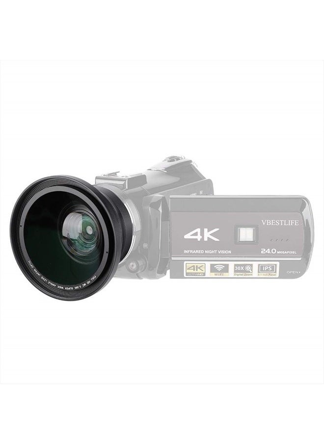 Serounder 37mm 0.39X Professional HD Wide Angle Lens with Macro Lens and 37mm Phone Clip for Camcorder DSLR Camera  - Image 1
