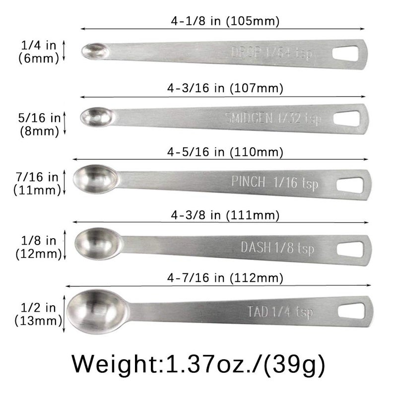 BERYLER 2Pack Mini Measuring Spoons Set, Heavy Duty Stainless Steel Teaspoon for Cooking and Baking, Suitable for Small Amount of Dry or Liquid Ingredients and Spices - Image 2
