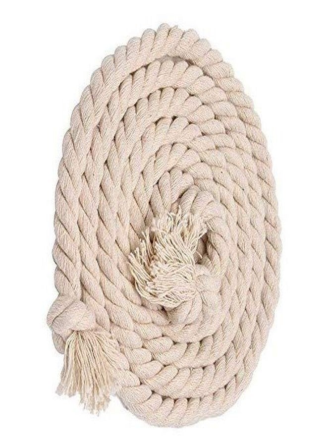 SAIFPRO Tug of War Twisted White Cotton Rope 16mm Thickness (5mtr to 45mtr) (60Mtr x 16mm Rope) - Image 1