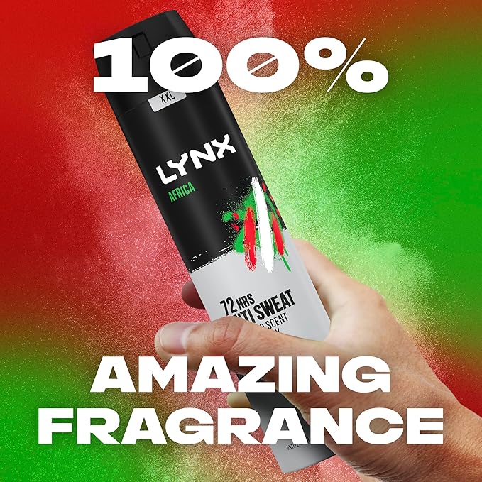 Lynx XXL Africa Antiperspirant Deodorant Spray 72hour protection against odour and wetness nofuss aerosol for allday freshness 250 ml - Image 4