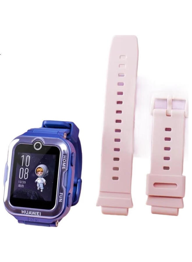 Ten Flashes ساعة هواوي للأطفال 4 برو حزام 5 إصدار لامع جديد/5/5 إصدار الحيوية حزام مقاوم للماء ومقاوم للعرق حزام سيليكون قابل للفك للجنسين وردي - Image 1