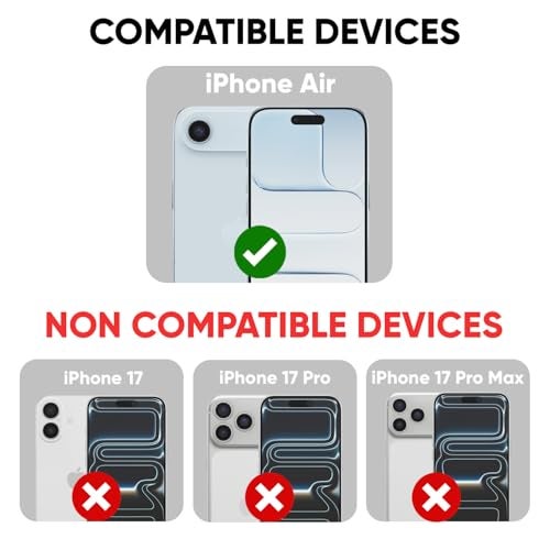 POPIO Camera Lens Protector For iPhone Air (Black), 1 Set, with Easy Installation Kit - Image 5