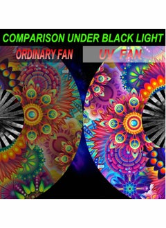 Excefore Rave Fan  Pride Fan and Festival Fan Large Folding Fan for Raves EDM Burlesque Pride Outfits for Women Men Festival Accessories Clack Fan Hand Fan  - Image 3