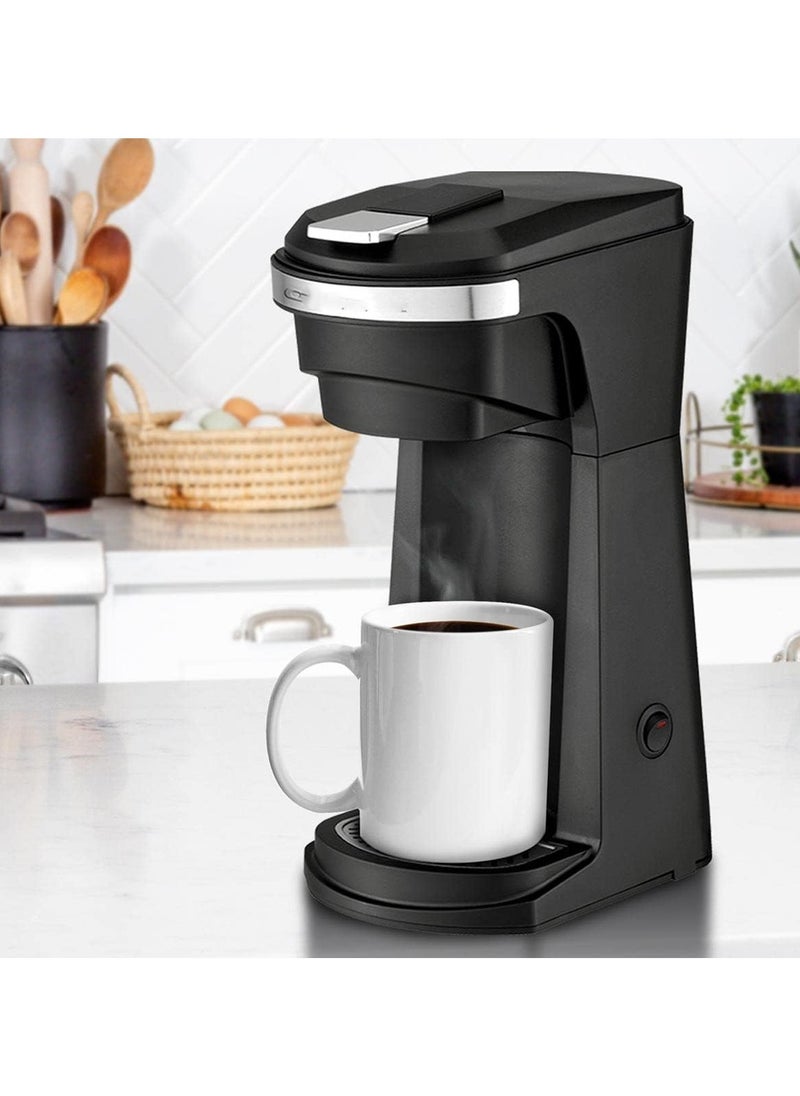 2 In 1 Single Serve Coffee Maker K Cup Compatible Automatic Compact Mini Two Way Espresso Coffee Machine With Reusable Filter And Drip Tray Holder Slim & Smart