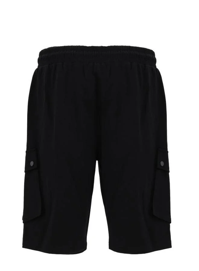 Selene Black Men Cotton Cargo Shorts with Drawstring for Men | Best Price UAE