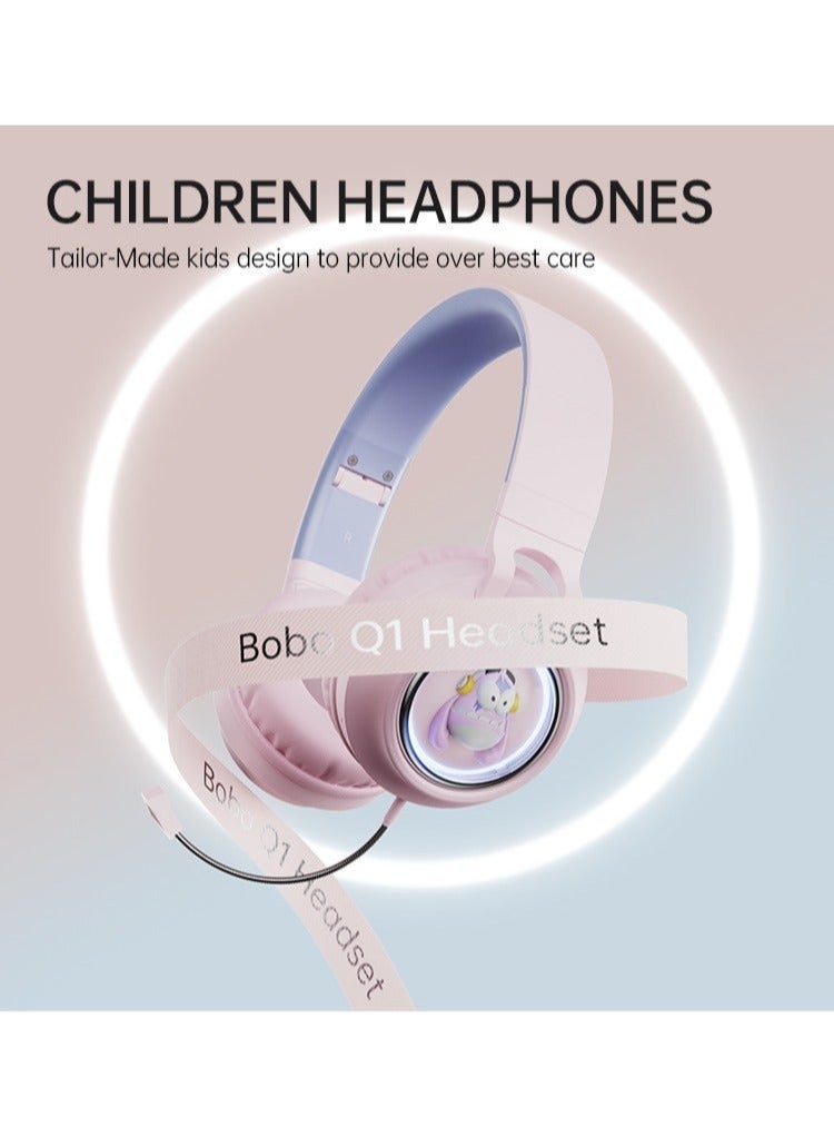 Bluetooth Headphones for Girls/Boys, HiFi Stereo Wireless Headphones with Built-in HD Microphone (Pink) - Image 2