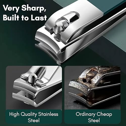 Beauté Secrets - Nail Cutter Set, Ultra Sharp Sturdy Fingernail Toenail Clipper Nail Clipper with Glass file 4 Pcs set for men women adult nail cutter set for Thick Toenails & Nails (GREEN Set of 4 with Box) - Image 5