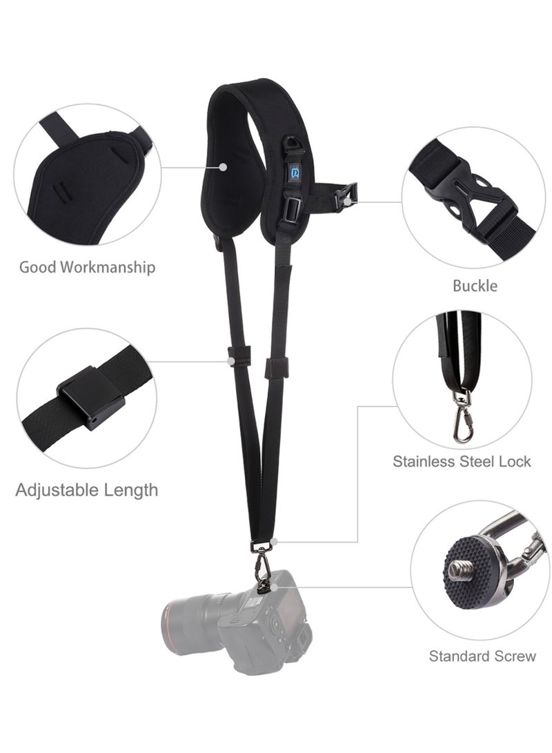 PULUZ Quick Release Anti-Slip Soft Pad Nylon Breathable Curved Camera Strap with Metal Hook for SLR / DSLR Cameras - Image 4