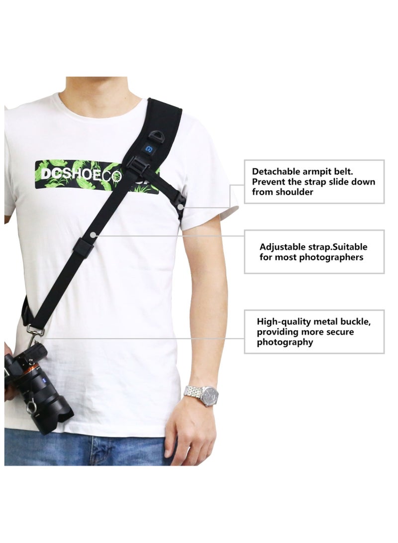 PULUZ Quick Release Anti-Slip Soft Pad Nylon Breathable Curved Camera Strap with Metal Hook for SLR / DSLR Cameras - Image 5