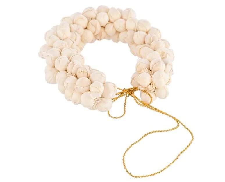 Ervio Handmade Floral Hair Gajra | Wedding Bridal Hair Veni | Indian Bun Accessory | Traditional Juda Decoration | Hair Garland for Women (White) - Image 2