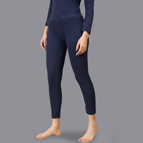 Amul Comfy Women's Kashmira Thermal Trouser | Super Combed Cotton Rich Regular Fit Body Warmer Pant | Soft, Breathable & Naturally Insulated Winter Underpant Blue - Image 2