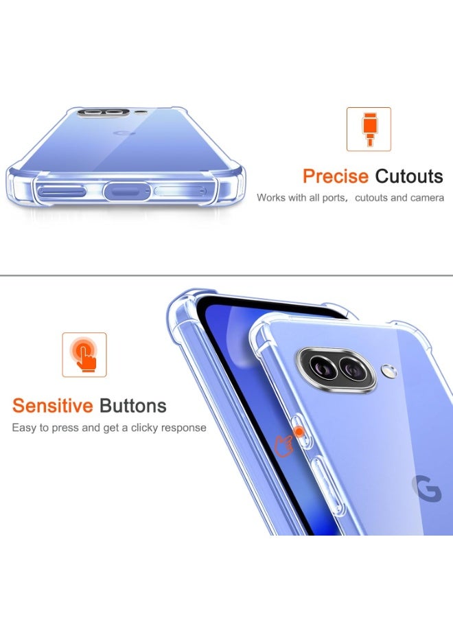 غطاء حماية شفاف ومرن من السيليكون TPU الناعم لهاتف Google Pixel 10A، مزود بحماية معززة للزوايا، مصمم خصيصًا لهاتف Google Pixel 10A. - Image 3