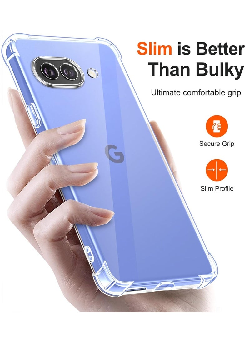 غطاء حماية شفاف ومرن من السيليكون TPU الناعم لهاتف Google Pixel 10A، مزود بحماية معززة للزوايا، مصمم خصيصًا لهاتف Google Pixel 10A. - Image 4