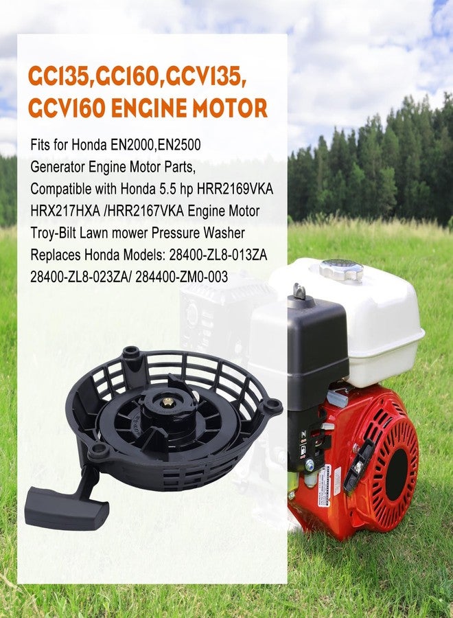 Hipa 28400-Z0L-V20ZB GCV160 Pull Start Recoil Starter for Honda GCV135 GCV160 GC160 4hp 5hp 6hp 6.5hp Engine EN2000 Hru19 GC135 GC160 Parts Generator Engine Replaces 28400-ZL8-033ZA, Black - Image 2