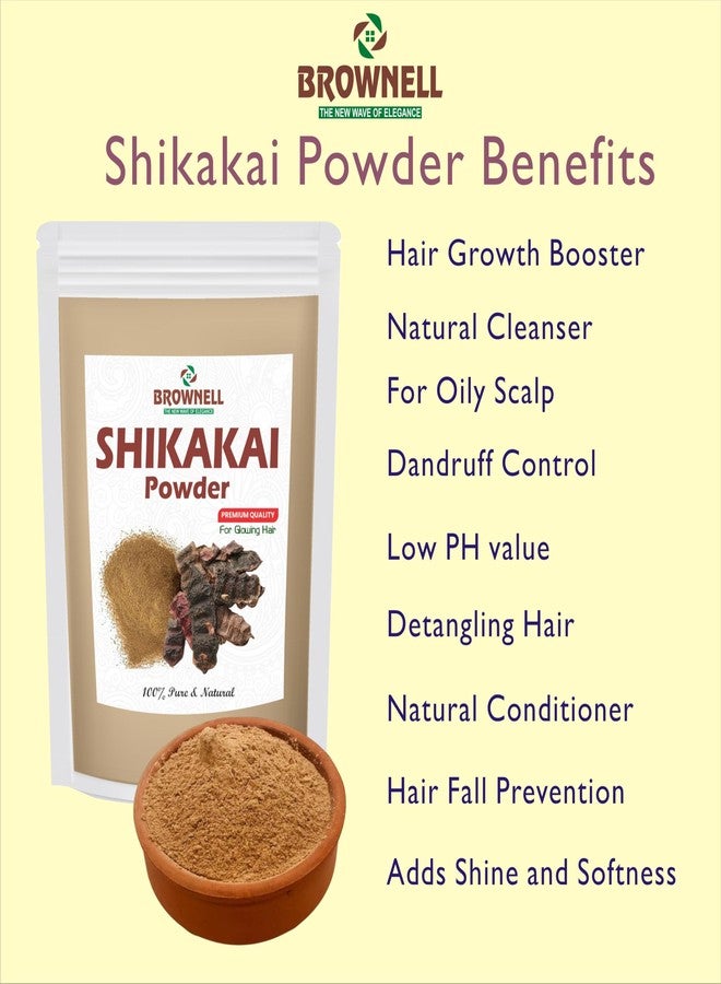 Brownell 100% Pure Shikakai Powder for Hair Natural Cleanser & Conditioner Herbal Anti-Dandruff & Hair Strengthening Powder Use with Amla & Reetha - 100g - Image 5