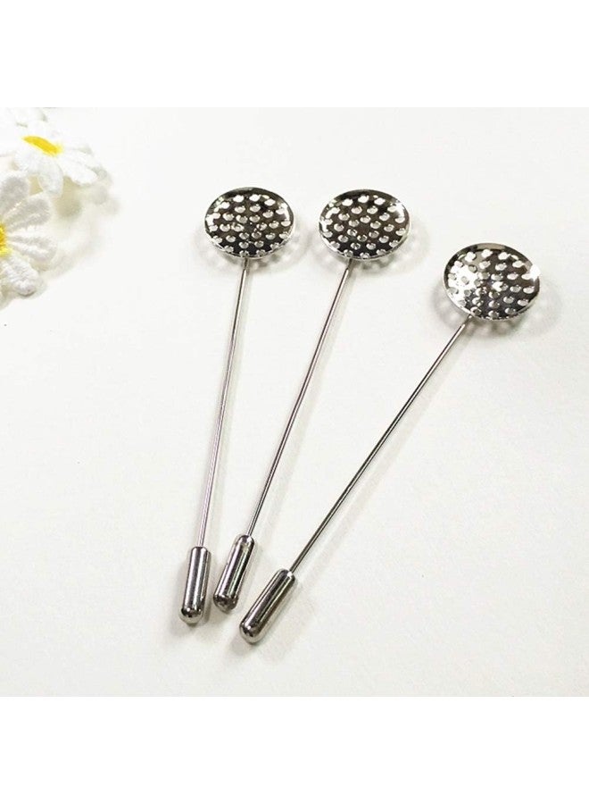 klarako 20pcs Lapel Pin Sticks Silver Tone Coat Pin Stick with Clutches for Jewelry Craft Making - Image 3