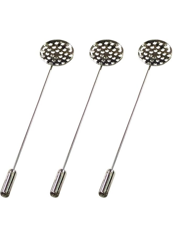 klarako 20pcs Lapel Pin Sticks Silver Tone Coat Pin Stick with Clutches for Jewelry Craft Making - Image 2