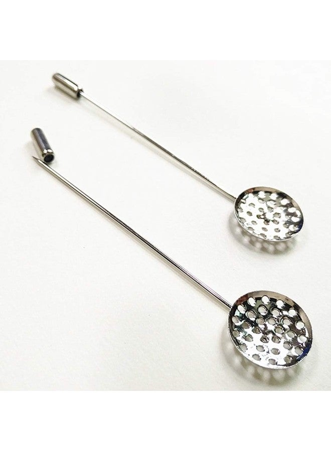 klarako 20pcs Lapel Pin Sticks Silver Tone Coat Pin Stick with Clutches for Jewelry Craft Making - Image 4
