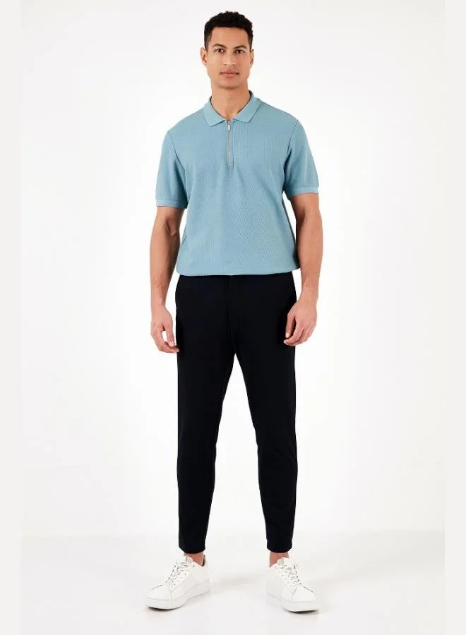 Buratti  Buratti Cotton Regular Fit Zippered Polo Collar T Shirt Men's Polo Collar T-Shirt 5902434 for Men | Best Price UAE