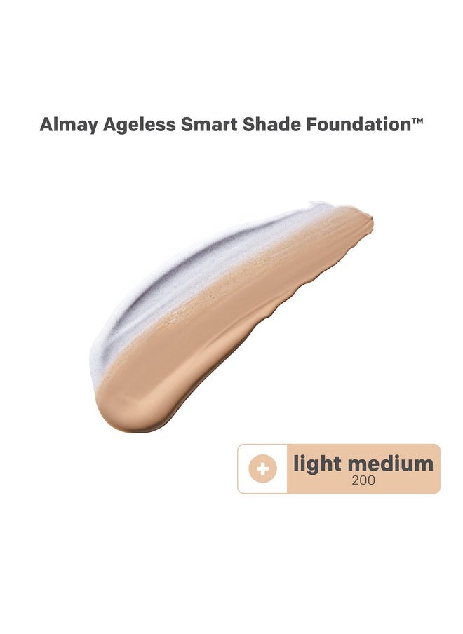 Almay Almay Anti-Aging Foundation, Smart Shade Face Makeup with Hyaluronic Acid, Niacinamide, Vitamin C & E, Hypoallergenic-Fragrance Free, 200 Light Medium, 1 Fl Oz (Pack of 1)  - Image 2
