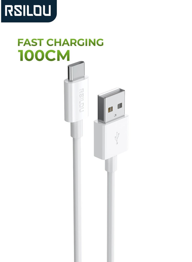 RSILOU-R2003 USB-A to Type-C Charging Data Cable – 100cm, High-Speed Charging & Data Sync, Tangle-Free - Image 1