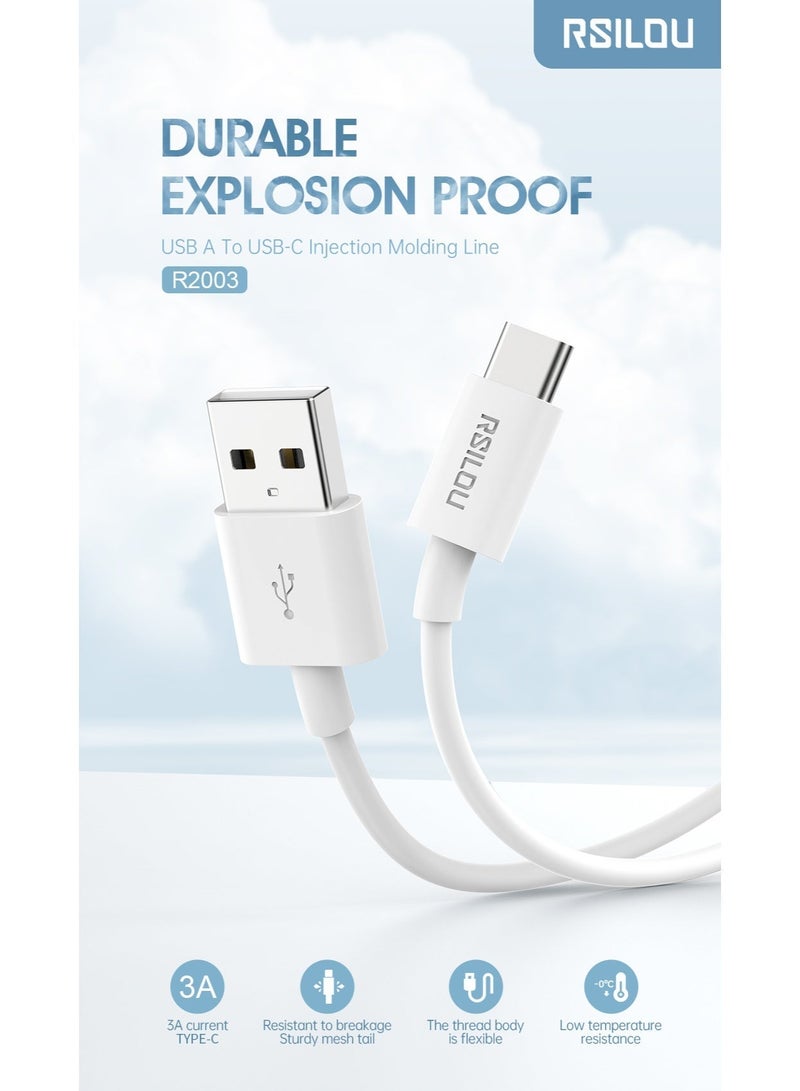 RSILOU-R2003 USB-A to Type-C Charging Data Cable – 100cm, High-Speed Charging & Data Sync, Tangle-Free - Image 3