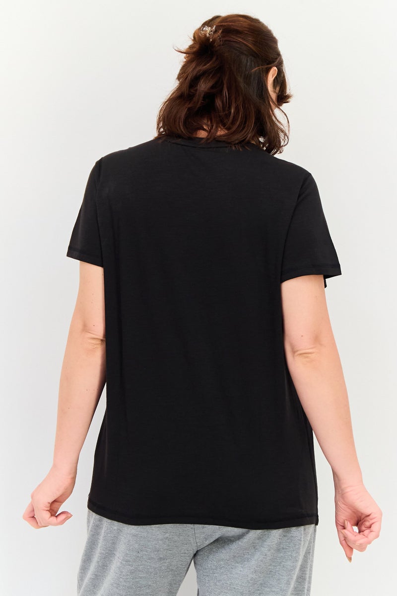 PUMA تي شيرت رياضي نسائي بأكمام قصيرة مناسب في الهواء الطلق، أسود - Image 3