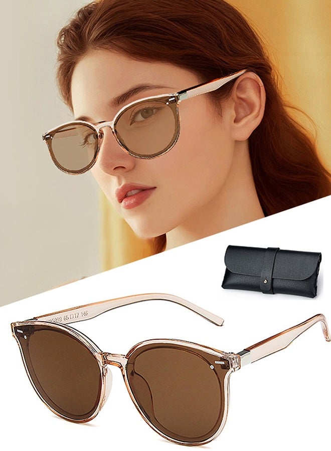 Beyond Sunglasses with Glasses Case for Men Women, UV400 Protection Personalized Sunglasses, Shades Glassess for Outdoor Driving (Brown) - Image 1