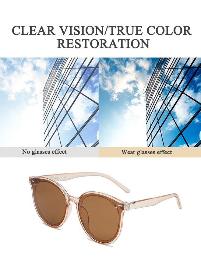 Beyond Sunglasses with Glasses Case for Men Women, UV400 Protection Personalized Sunglasses, Shades Glassess for Outdoor Driving (Brown) - Image 2