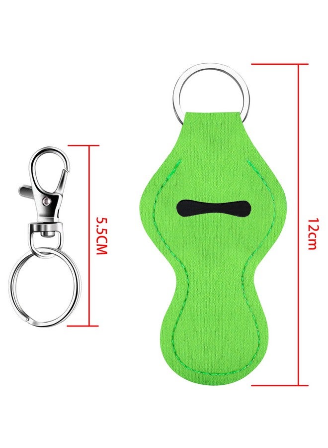 Duufin 16 Pieces Chapstick Holder Keychain Lip Balm Holder Lipstick Keychain Holder Lipgloss Keychains Holder with 16 Pieces Metal Clip Cords for Chapstick Tracker and Safeguard, 15 Color - Image 2