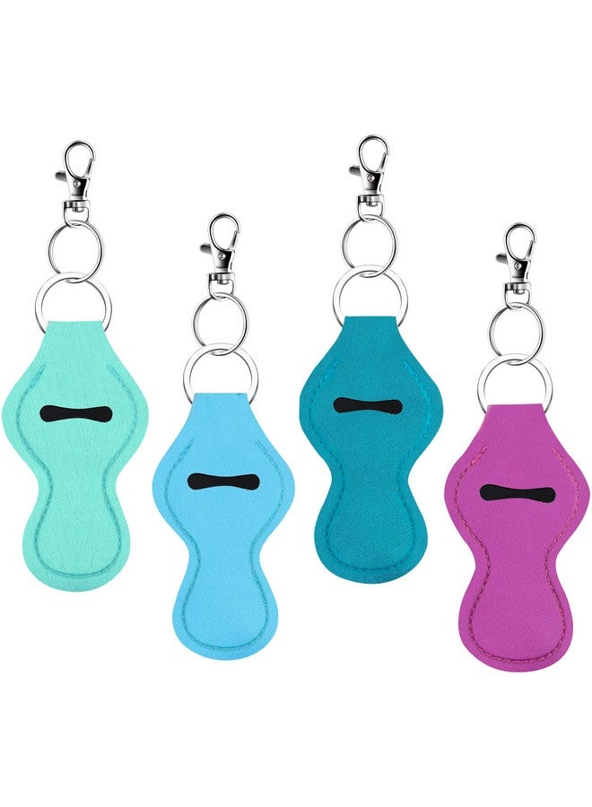 Duufin 16 Pieces Chapstick Holder Keychain Lip Balm Holder Lipstick Keychain Holder Lipgloss Keychains Holder with 16 Pieces Metal Clip Cords for Chapstick Tracker and Safeguard, 15 Color - Image 4
