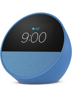 REBENUO Echo Spot is a smart device with a vibrant Sonido and Alexa with a beautiful screen (blue) new release 2024  - Image 1