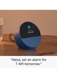 REBENUO Echo Spot is a smart device with a vibrant Sonido and Alexa with a beautiful screen (blue) new release 2024  - Image 3