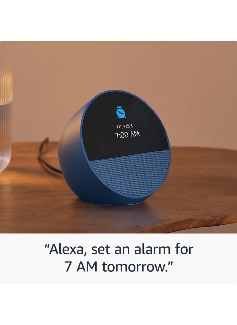 REBENUO Echo Spot is a smart device with a vibrant Sonido and Alexa with a beautiful screen (blue) new release 2024  - Image 3
