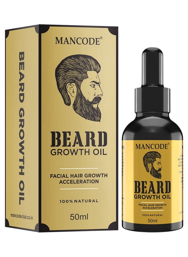 MAN CODE Mancode Beard Growth Oil for Men - 50ml | Enriched with Natural Herbs & Jadibuti | Paraben Free | Fills Patchy Beard | For Thicker & Longer Beard | Rich in Vitamins | Beard Oil for fast beard growth Pack 1  - Image 1