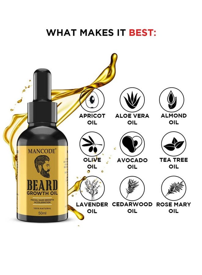 MAN CODE Mancode Beard Growth Oil for Men - 50ml | Enriched with Natural Herbs & Jadibuti | Paraben Free | Fills Patchy Beard | For Thicker & Longer Beard | Rich in Vitamins | Beard Oil for fast beard growth Pack 1  - Image 5