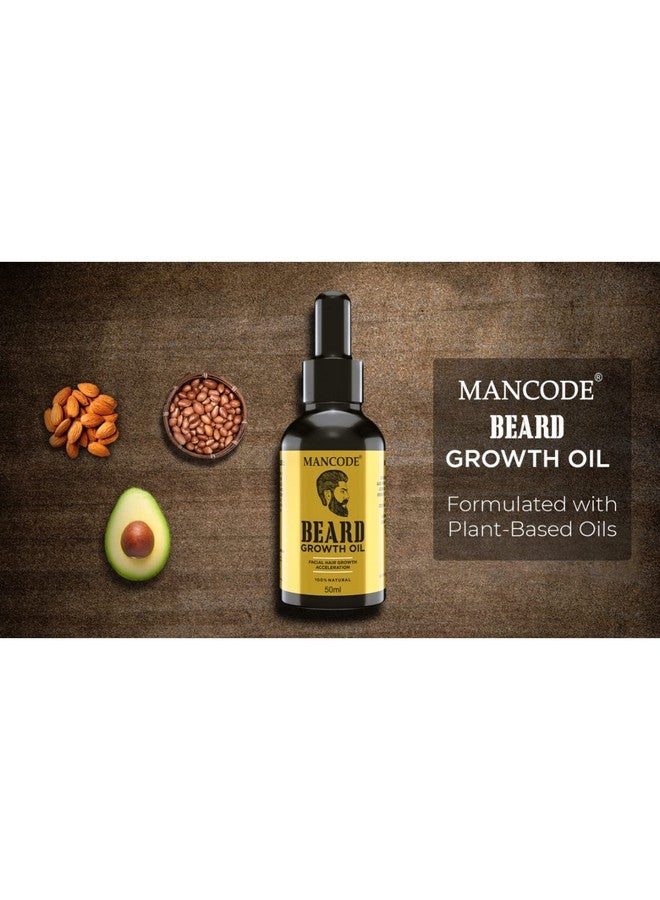 MAN CODE Mancode Beard Growth Oil for Men - 50ml | Enriched with Natural Herbs & Jadibuti | Paraben Free | Fills Patchy Beard | For Thicker & Longer Beard | Rich in Vitamins | Beard Oil for fast beard growth Pack 1  - Image 2