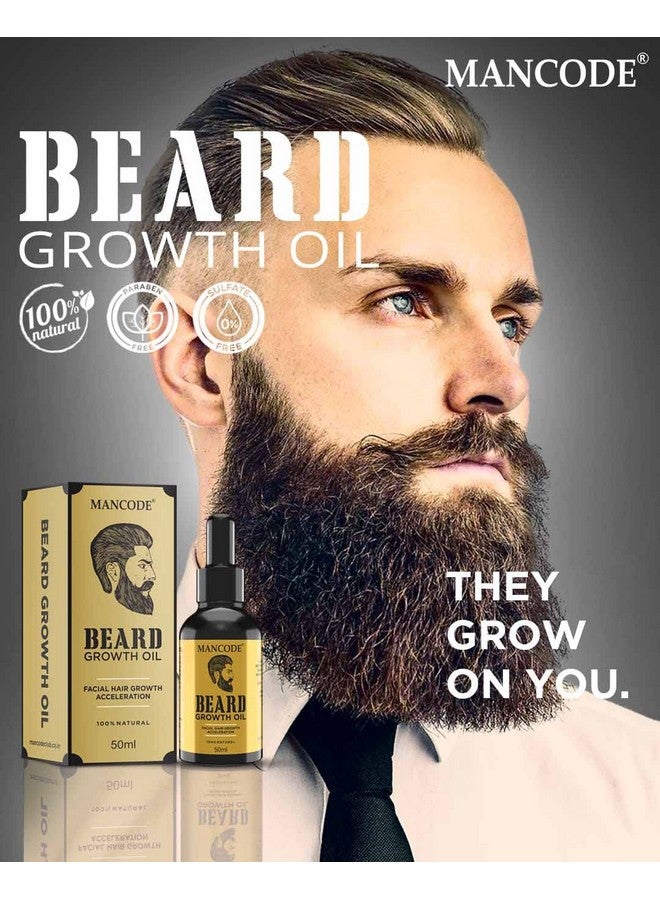 MAN CODE Mancode Beard Growth Oil for Men - 50ml | Enriched with Natural Herbs & Jadibuti | Paraben Free | Fills Patchy Beard | For Thicker & Longer Beard | Rich in Vitamins | Beard Oil for fast beard growth Pack 1  - Image 4