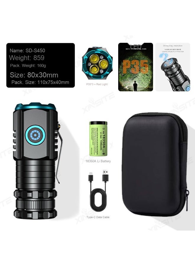 Outdoor Super Bright Flashlight - Mini Type-C Rechargeable Powerhouse 