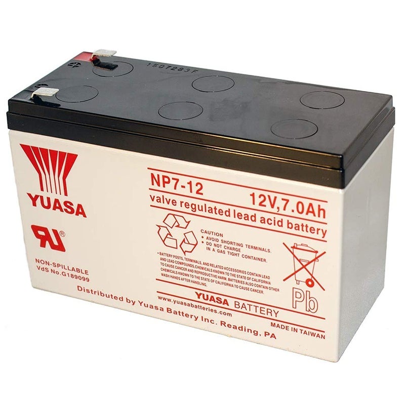 Yuasa NP7-12 12V/7Ah Sealed Lead Acid Battery with F1 Terminal - Image 2