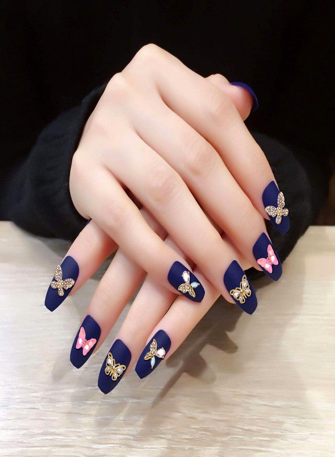 Tamhoo 70pcs 3D Gold Butterfly Nail Charms - Luxury Y2K Nail Art Set with Gold Gems and Rhinestones - Image 4