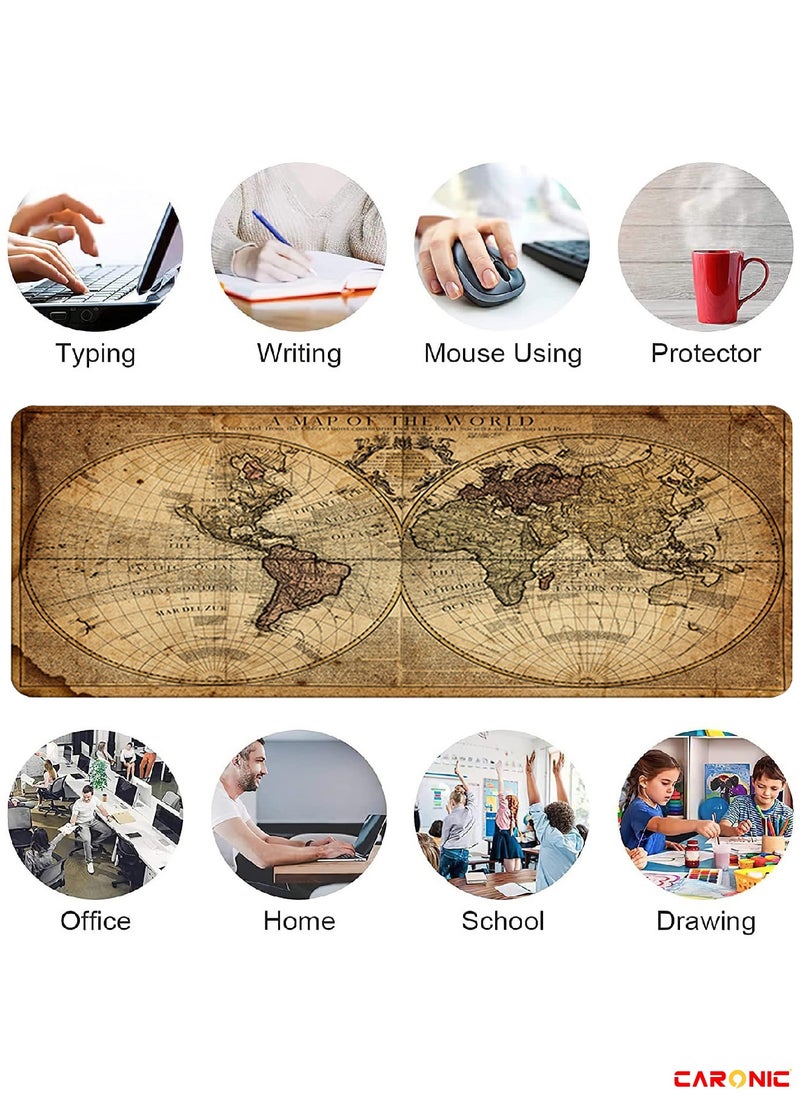 CARONIC - Large Gaming Mouse Pad with Superior Micro Weave Cloth Extended Desk Mousepad with Stitched Edges Non-Slip Base Water Resist Keyboard Pad For Gamer And Office Home Carl M1683 - Image 1