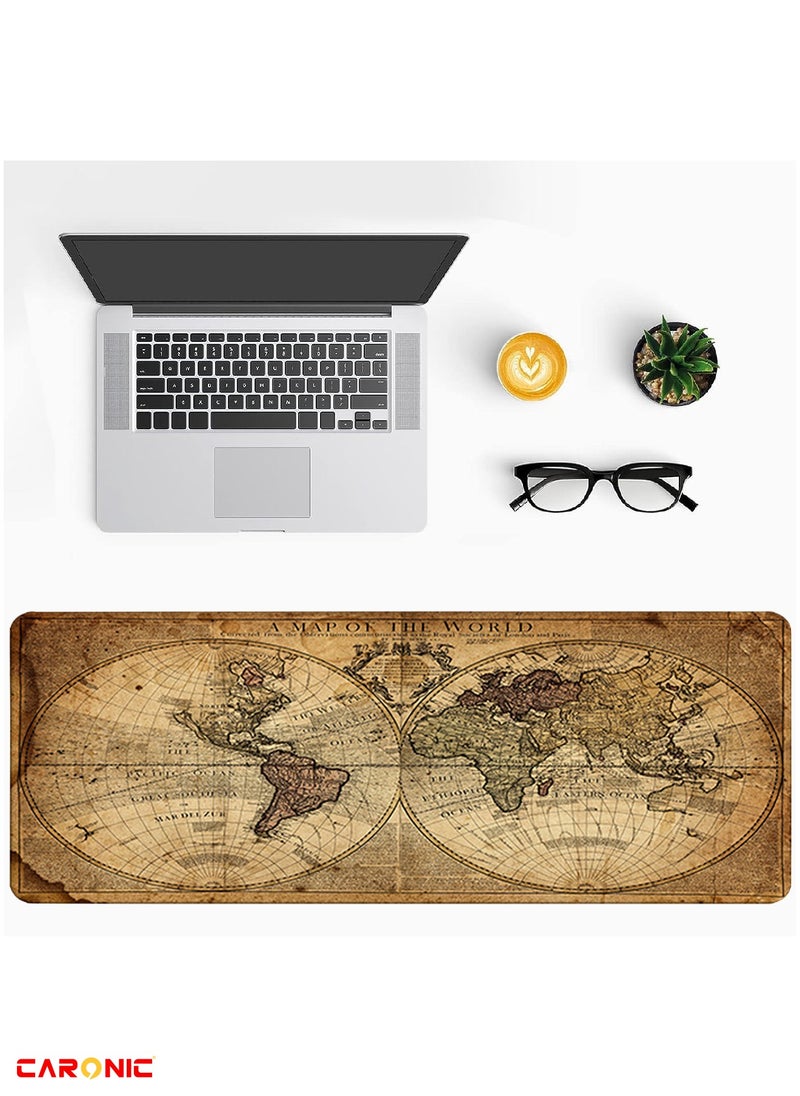 CARONIC - Large Gaming Mouse Pad with Superior Micro Weave Cloth Extended Desk Mousepad with Stitched Edges Non-Slip Base Water Resist Keyboard Pad For Gamer And Office Home Carl M1683 - Image 1