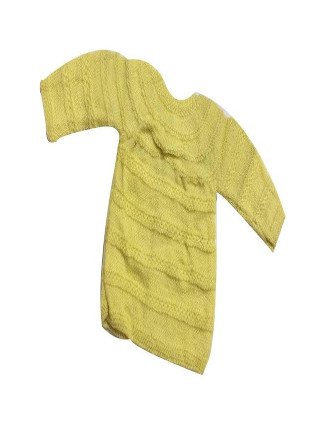 Cute Collection Hand Made Front Open Woolen Sweater with Cap & Booties Set for 0-6 Months Baby (Unisex) Style-3 Multicolour - Image 3