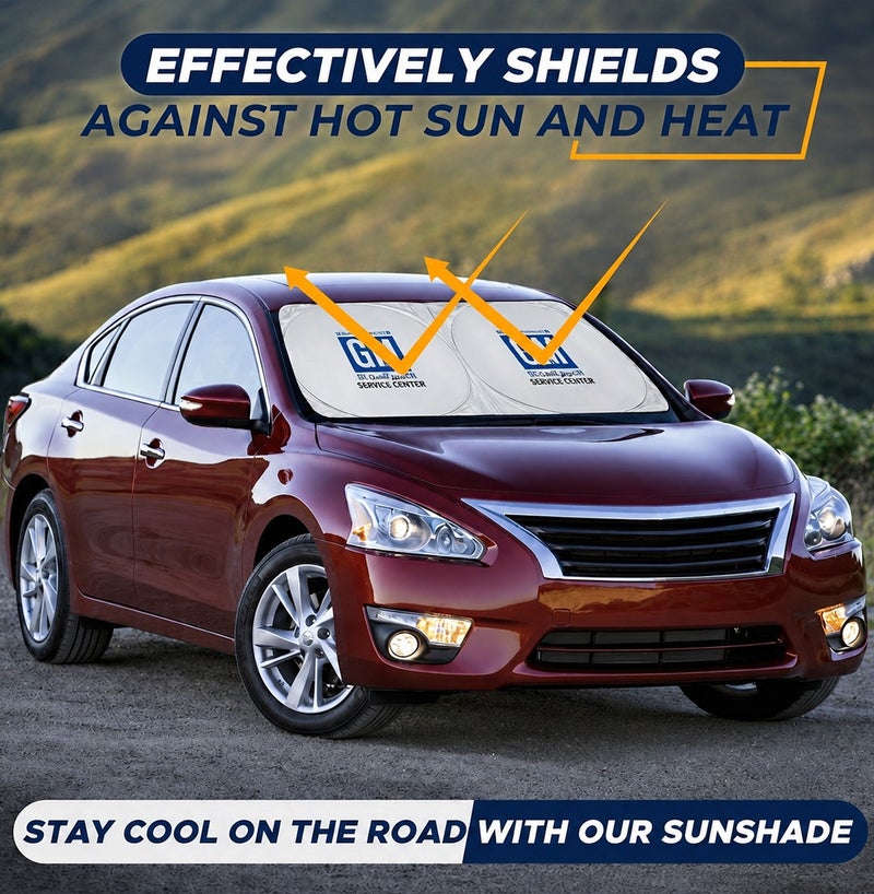 GM Original Front Windshield Sunshade 150 x 75 cm Foldable Car Windshield Sun Shade UV Reflective Heat Insulation Sun Visor Protector for GM Vehicles, Blocks UV Rays, Keeps Interior Cool, Folding Storage Bag Included, Genuine GM Service Center Accessory - Image 5