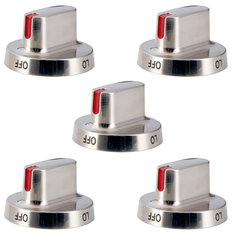 Upgrade 5pcs DG64-00472A Stove Knob Replace DG64-00473A,DG64-00347A,DG64-00347B for Samsung Stove Knob, Fit for Samsung Oven FX510BGS FX710BGS NX58F5300SS NX58F5500SS